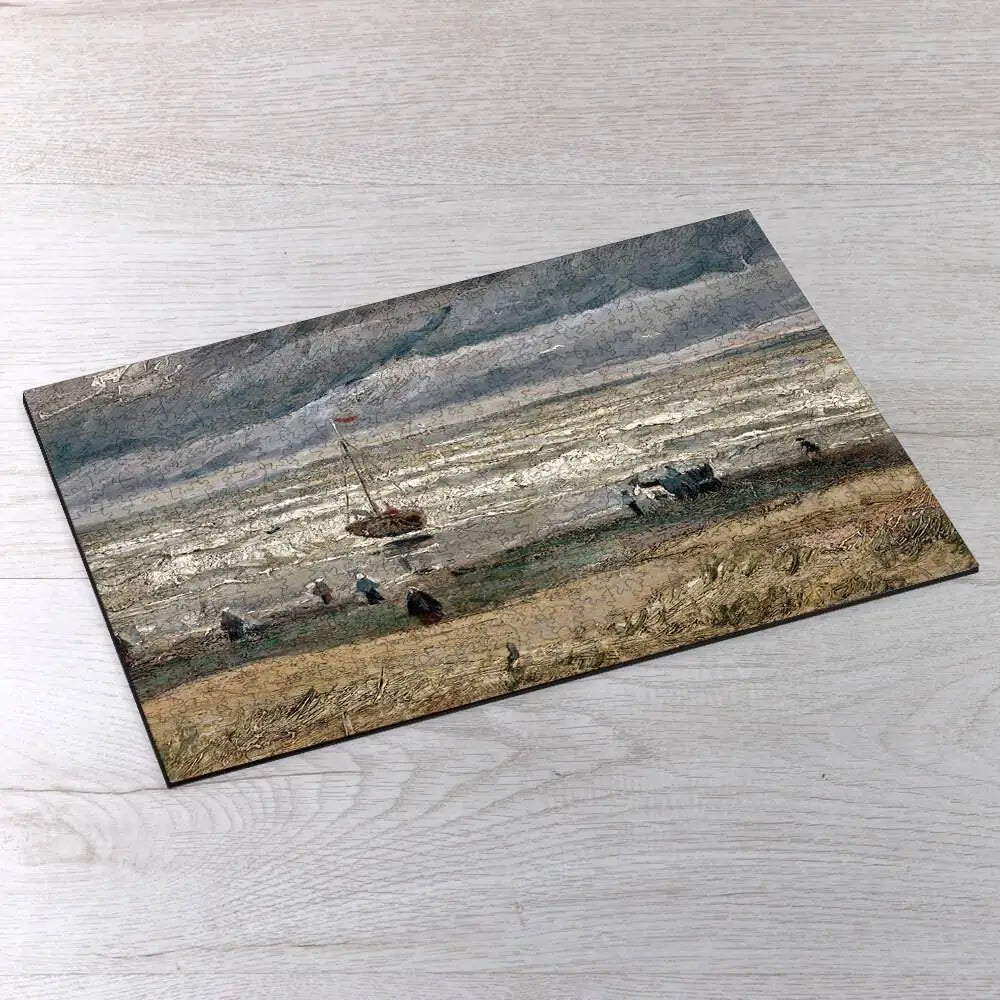 Beach at Scheveningen in Stormy Weather Puzzle - PuzzlesPrint