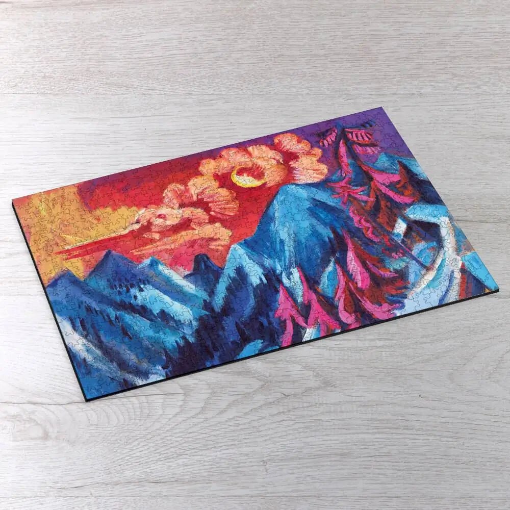 Winter Landscape in Moonlight Puzzle - PuzzlesPrint