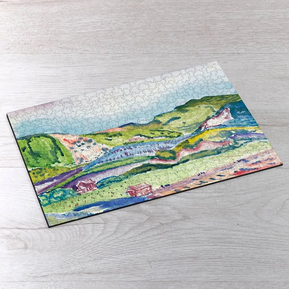 Mountain with Red House Puzzle - PuzzlesPrint