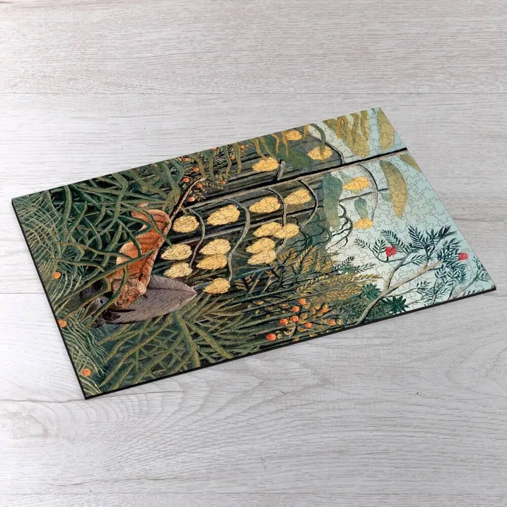 In a Tropical Forest, Struggle between Tiger and Bull Puzzle - PuzzlesPrint