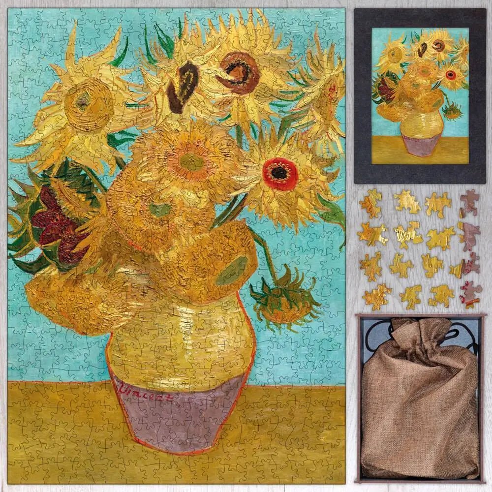 Vase with Twelve Sunflowers Puzzle - PuzzlesPrint