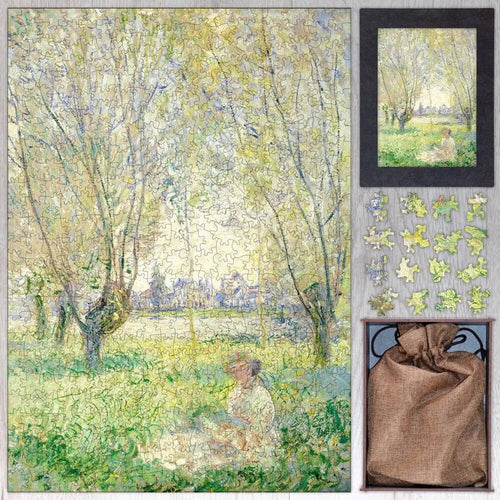 Woman Seated under the Willows Puzzle - PuzzlesPrint
