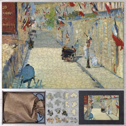 The Rue Mosnier with Flags Puzzle - PuzzlesPrint