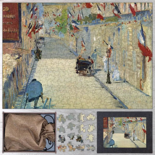 The Rue Mosnier with Flags Puzzle - PuzzlesPrint