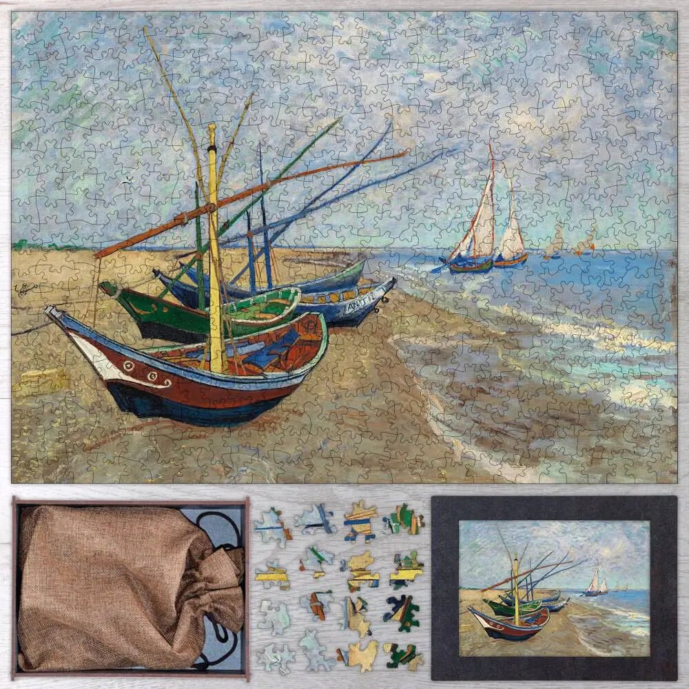 Fishing Boats on the Beach at Saintes - Maries Puzzle - PuzzlesPrint