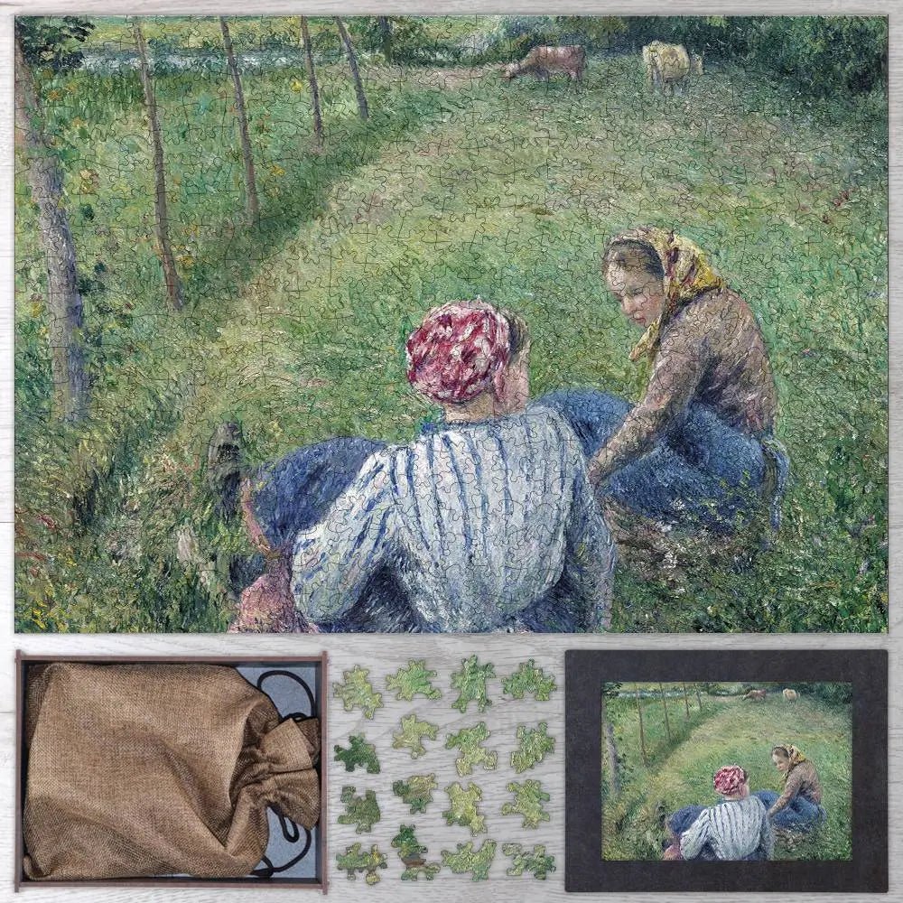 Young Peasant Girls Resting in the Fields near Pontoise Puzzle - PuzzlesPrint