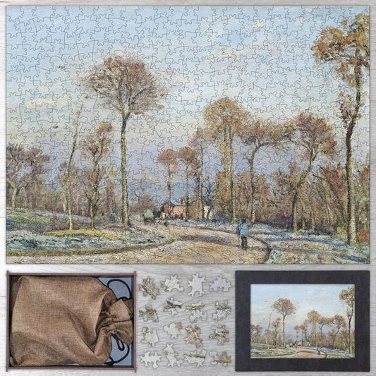 The Road to Versailles, Louveciennes, Morning Frost Puzzle - PuzzlesPrint