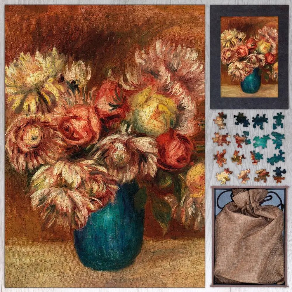Flowers in a Green Vase Puzzle - PuzzlesPrint