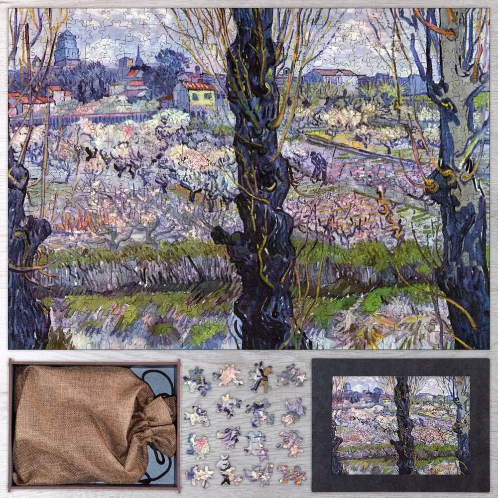 View of Arles, Flowering Orchards Puzzle - PuzzlesPrint