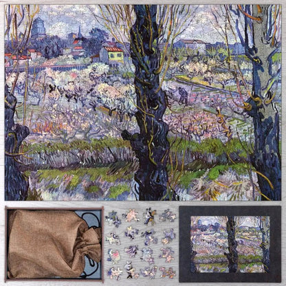 View of Arles, Flowering Orchards Puzzle - PuzzlesPrint