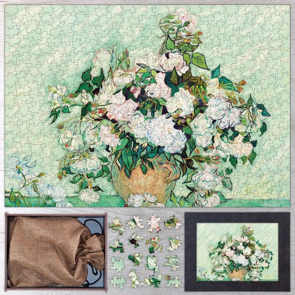 Vase with Pink Roses Puzzle - PuzzlesPrint
