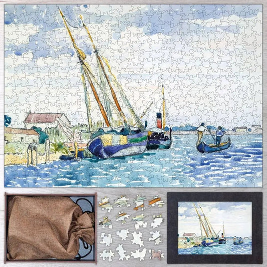 Marine Scene (Boats near Venice) Puzzle - PuzzlesPrint