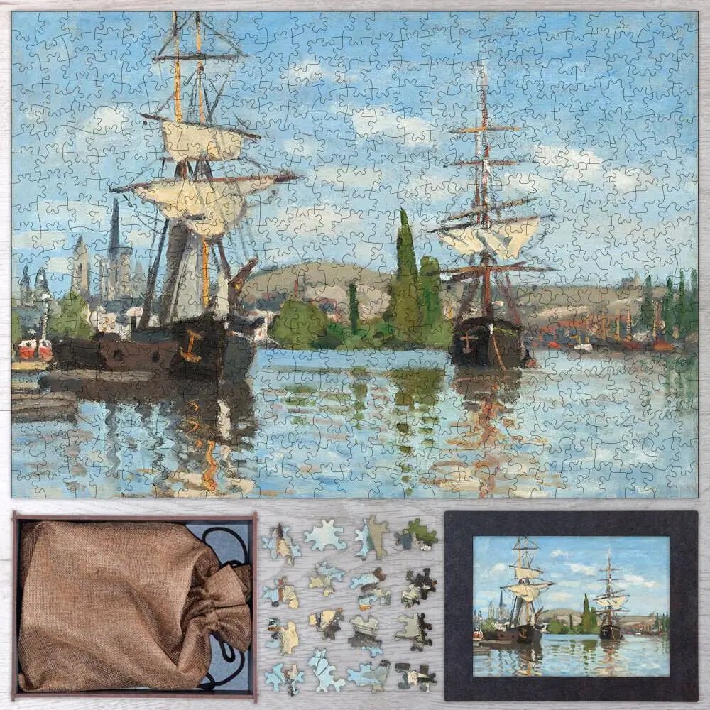 Ships Riding on the Seine at Rouen Puzzle - PuzzlesPrint