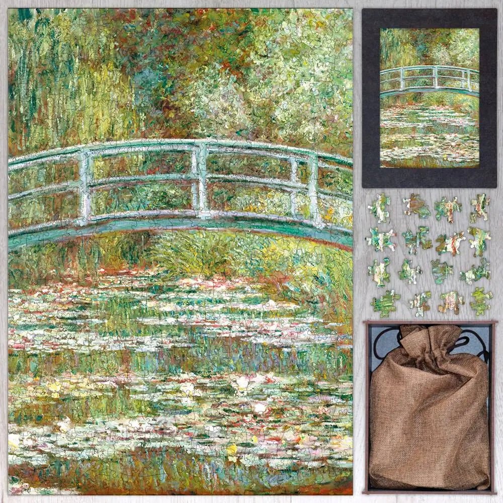 Bridge over a Pond of Water Lilies Puzzle - PuzzlesPrint