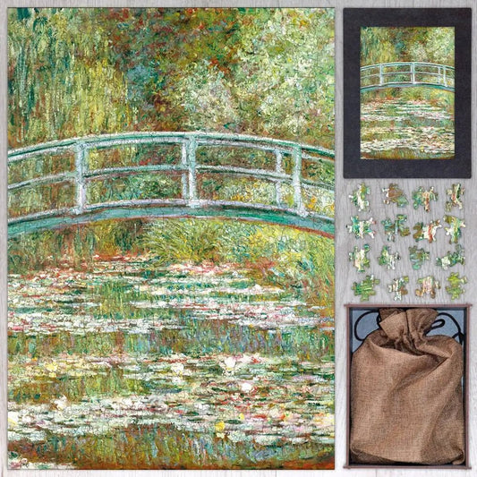 Bridge over a Pond of Water Lilies Puzzle - PuzzlesPrint