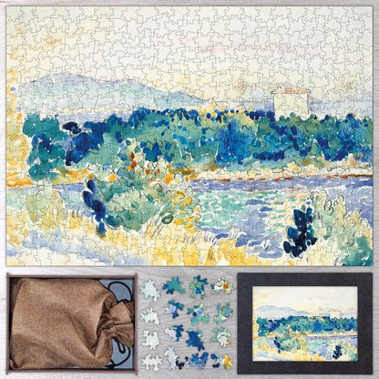 Mediterranean Landscape with a White House Puzzle - PuzzlesPrint