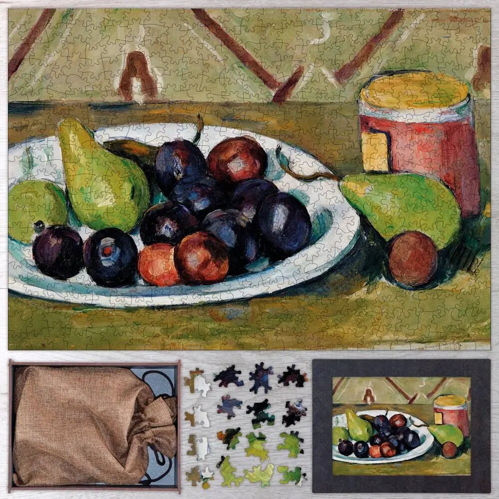 Plate with Fruit and Pot of Preserves Puzzle - PuzzlesPrint