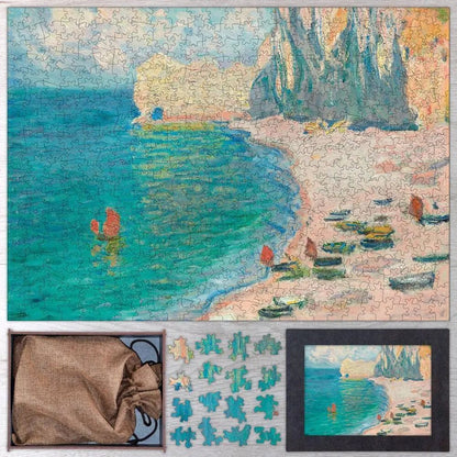 The Beach and the Falaise d'Amont Puzzle - PuzzlesPrint