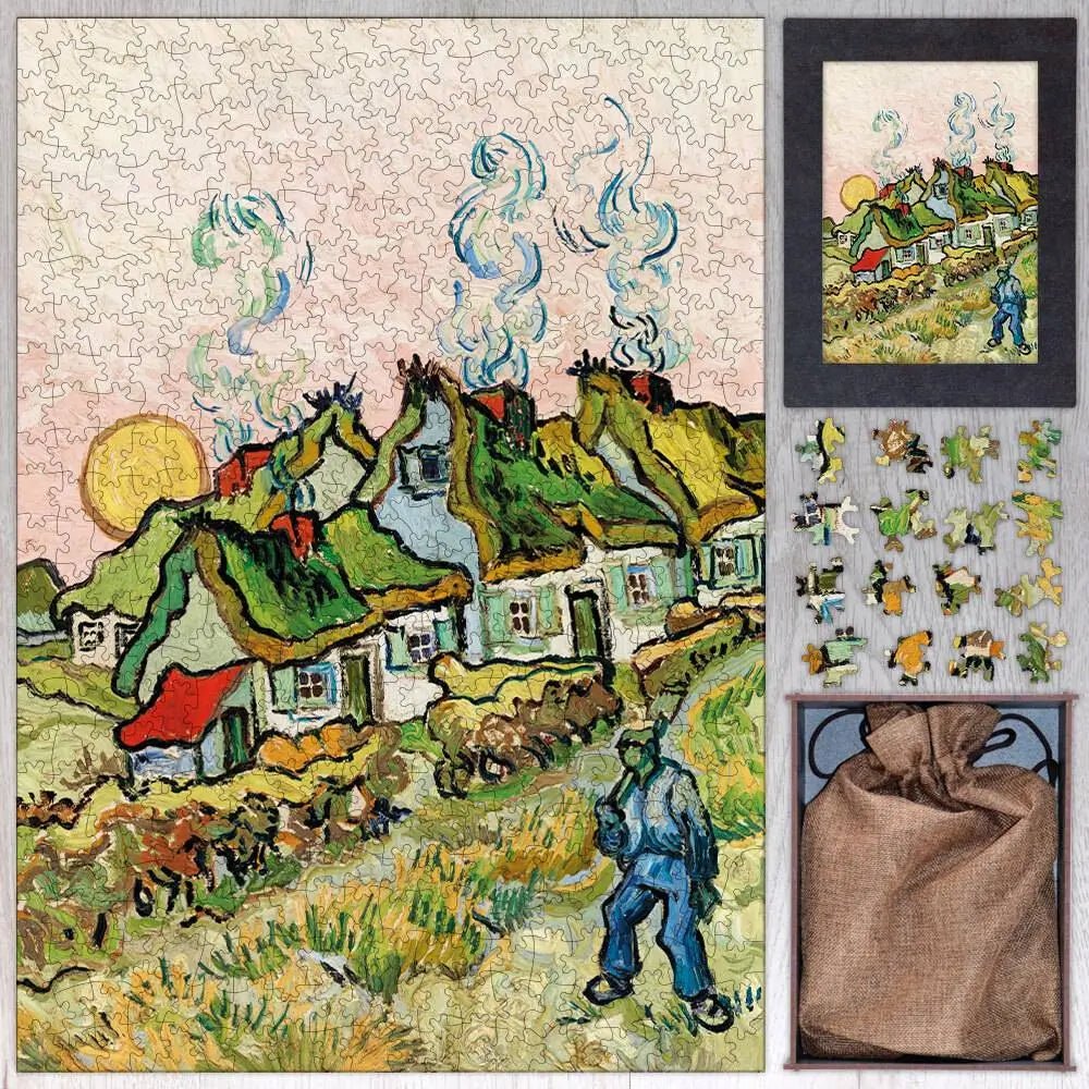 Houses and Figure Puzzle - PuzzlesPrint