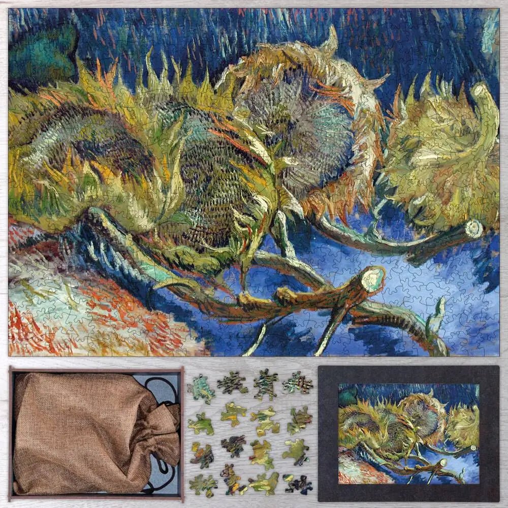 Four Withered Sunflowers Puzzle - PuzzlesPrint