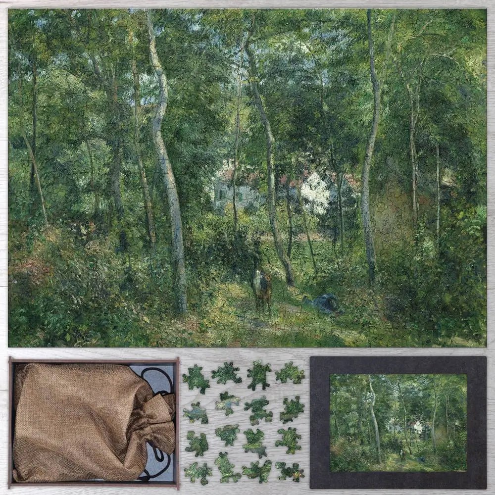 Edge of the Woods Near L'Hermitage, Pontoise Puzzle - PuzzlesPrint