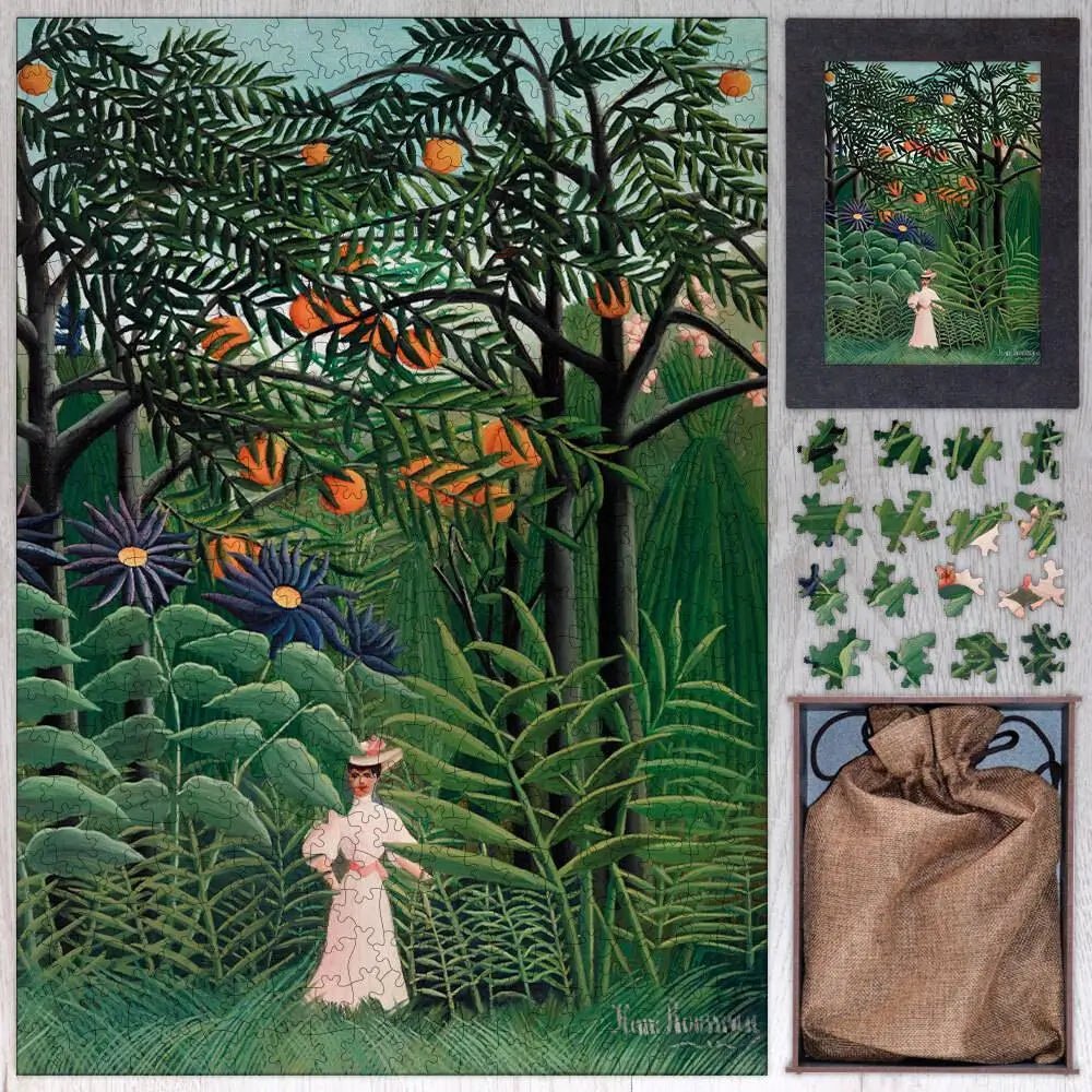 Woman Walking in an Exotic Forest Puzzle - PuzzlesPrint