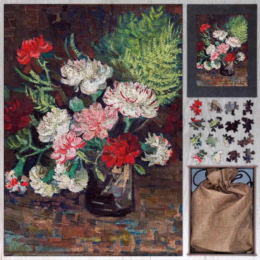 Vase with Carnations Puzzle - PuzzlesPrint