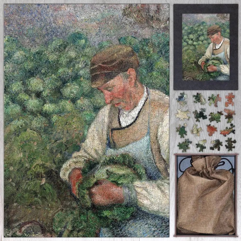 The Gardener - Old Peasant with Cabbage Puzzle - PuzzlesPrint