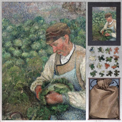 The Gardener - Old Peasant with Cabbage Puzzle - PuzzlesPrint