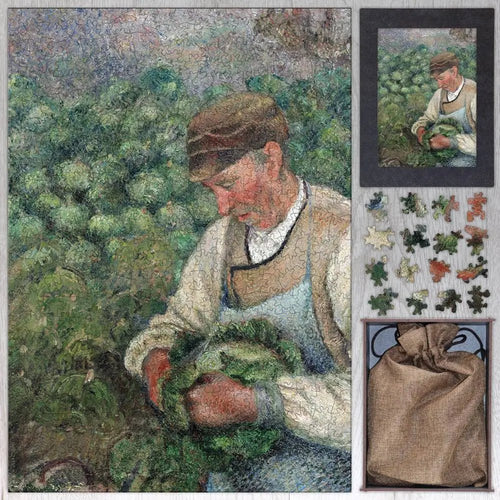 The Gardener - Old Peasant with Cabbage Puzzle - PuzzlesPrint