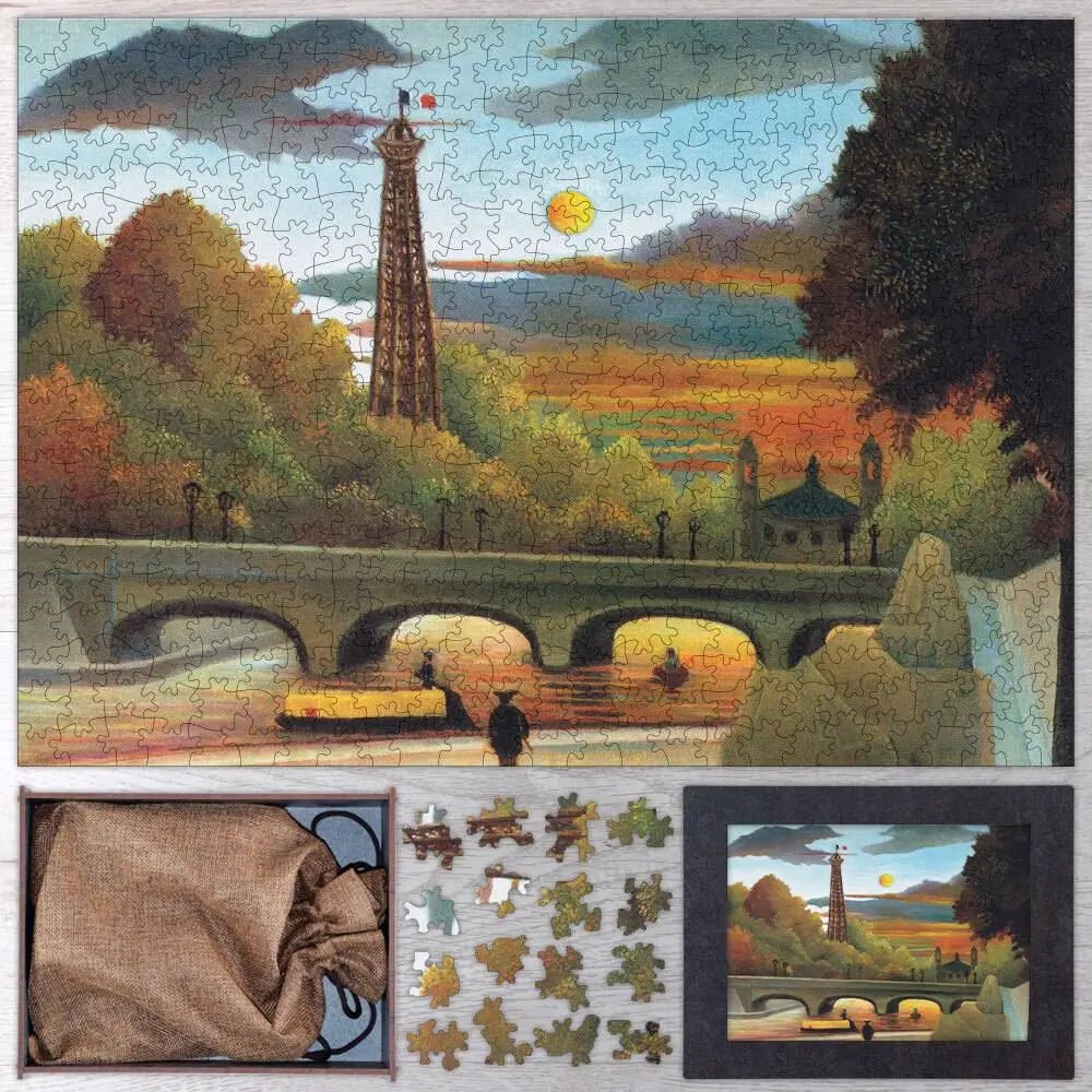 The Seine and the Eiffel Tower in the Sunset Puzzle - PuzzlesPrint