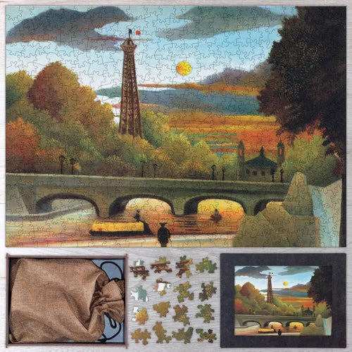 The Seine and the Eiffel Tower in the Sunset Puzzle - PuzzlesPrint