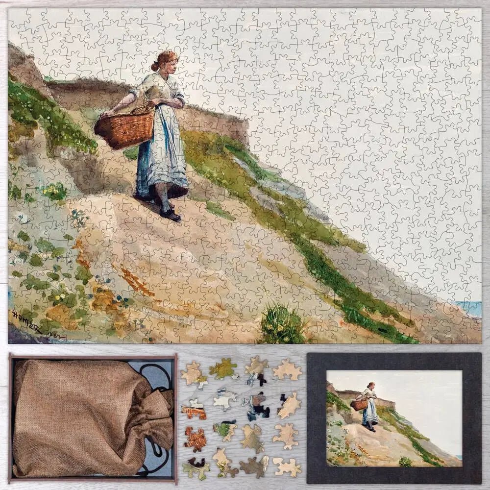 Girl Carrying a Basket Puzzle - PuzzlesPrint