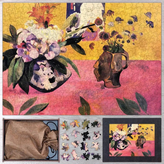 Still Life with Head - Shaped Vase and Japanese Woodcut Puzzle - PuzzlesPrint