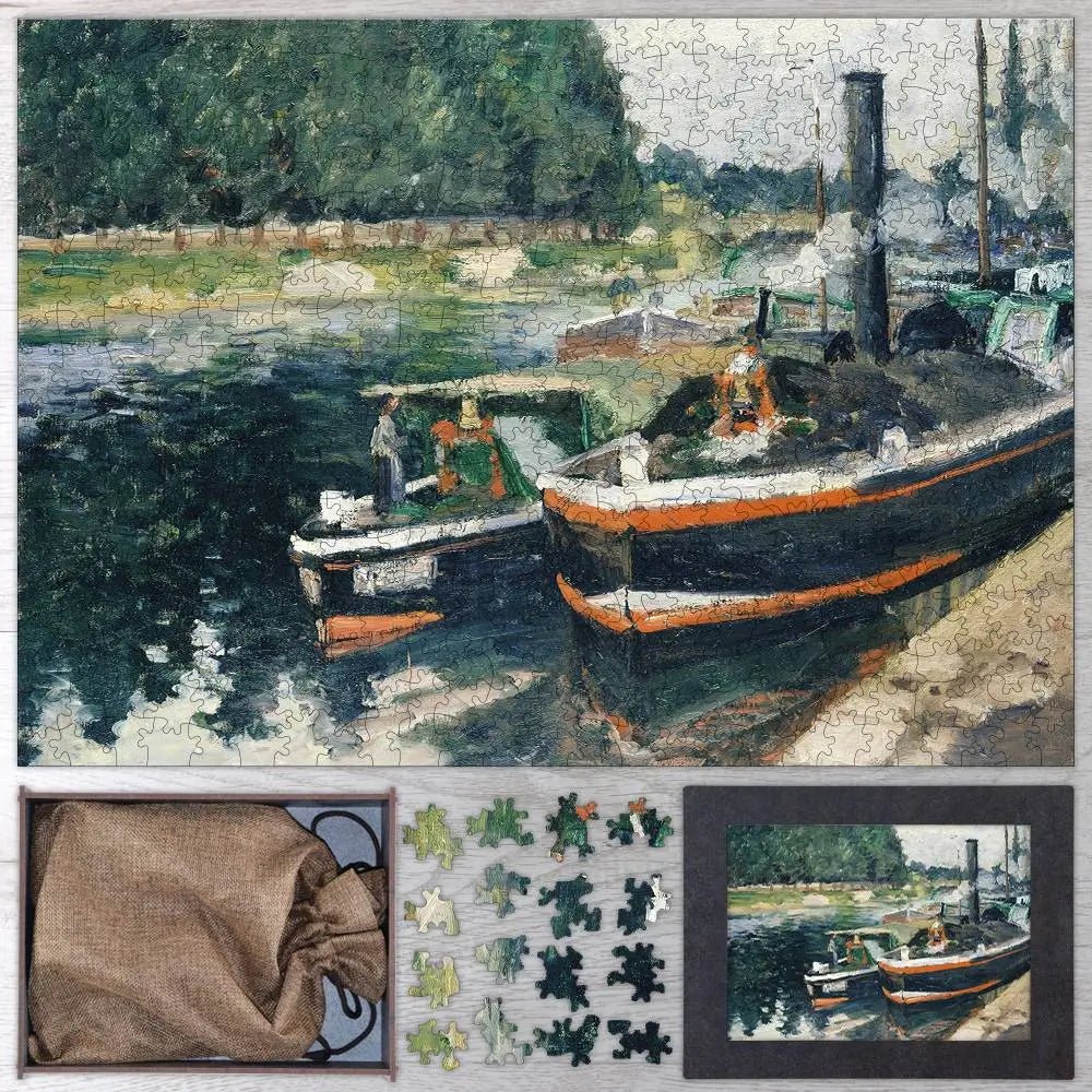 Barges at Pontoise Puzzle - PuzzlesPrint