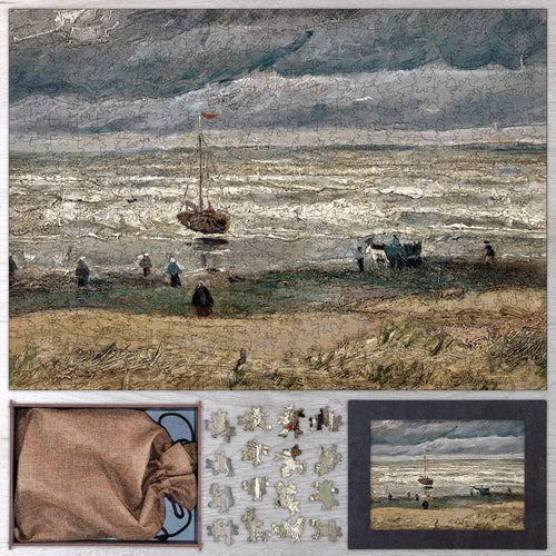 Beach at Scheveningen in Stormy Weather Puzzle - PuzzlesPrint