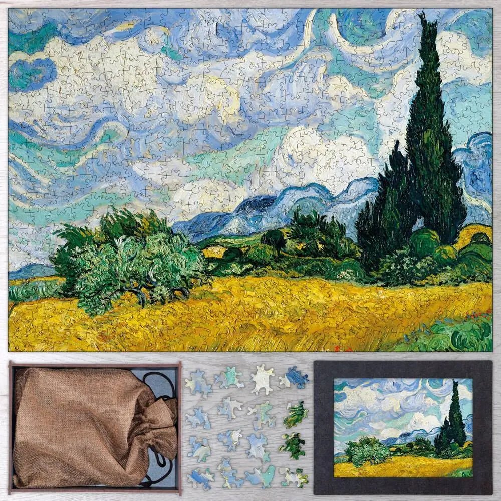 Wheatfield with Cypresses Puzzle - PuzzlesPrint