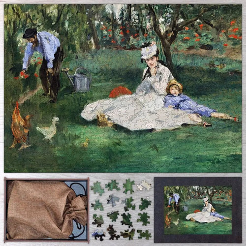 The Monet Family in Their Garden at Argenteuil Puzzle - PuzzlesPrint
