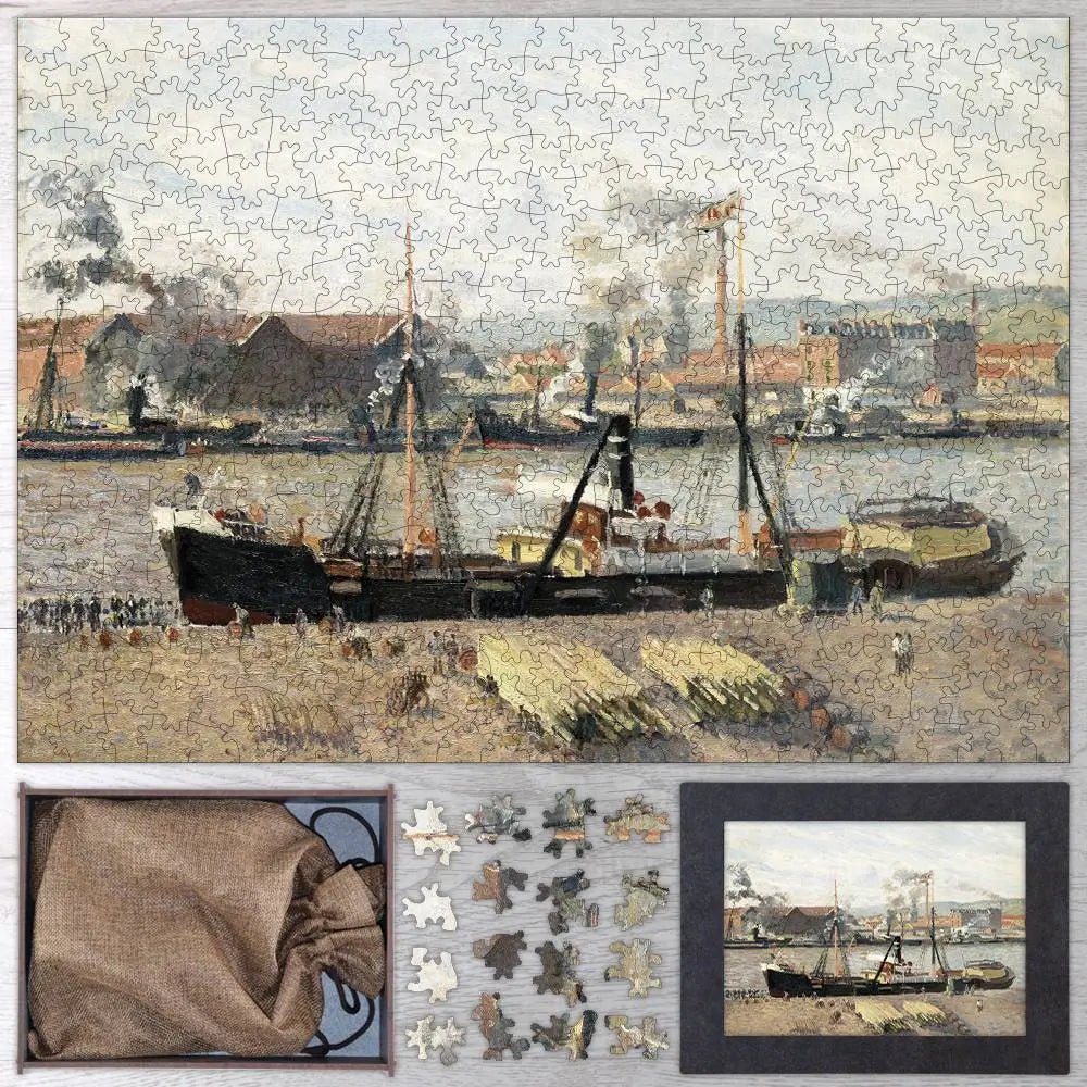 Port of Rouen, Unloading Wood Puzzle - PuzzlesPrint
