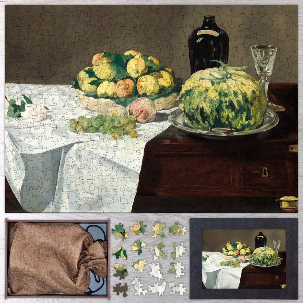 Still Life with Melon and Peaches Puzzle - PuzzlesPrint