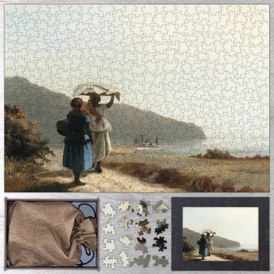 Two Women Chatting by the Sea, St. Thomas Puzzle - PuzzlesPrint