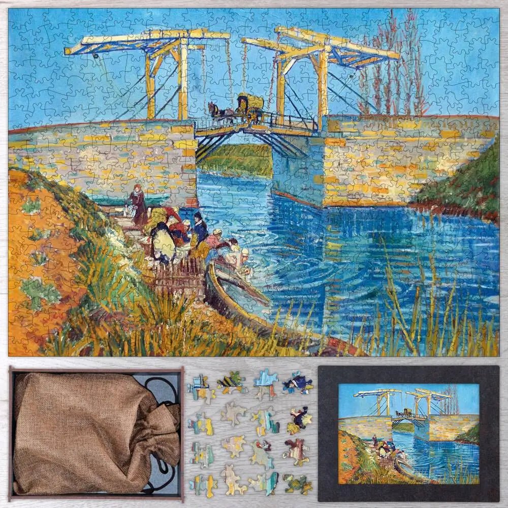 The Langlois Bridge at Arles with Women Washing Puzzle - PuzzlesPrint