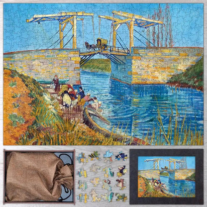 The Langlois Bridge at Arles with Women Washing Puzzle - PuzzlesPrint