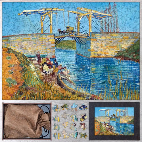 The Langlois Bridge at Arles with Women Washing Puzzle - PuzzlesPrint