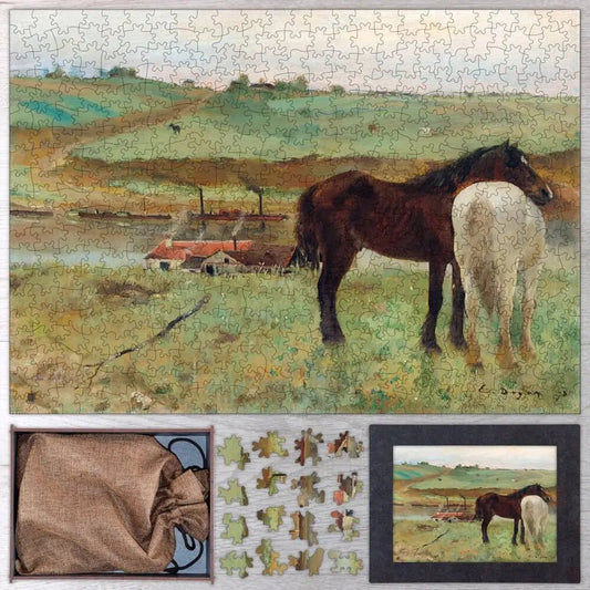 Horses in a Meadow Puzzle - PuzzlesPrint