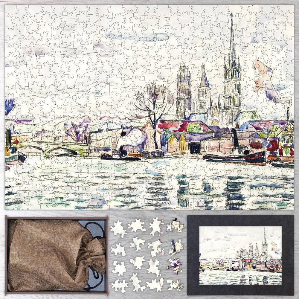 River Scene, Rouen Puzzle - PuzzlesPrint