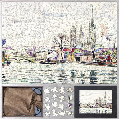 River Scene, Rouen Puzzle - PuzzlesPrint