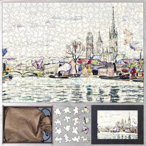 River Scene, Rouen Puzzle - PuzzlesPrint