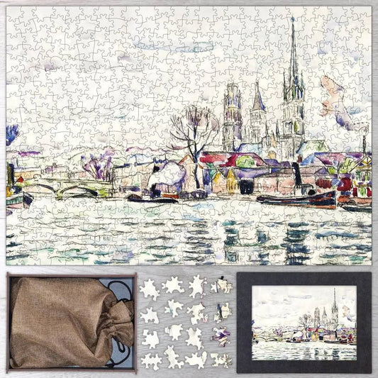 River Scene, Rouen Puzzle - PuzzlesPrint
