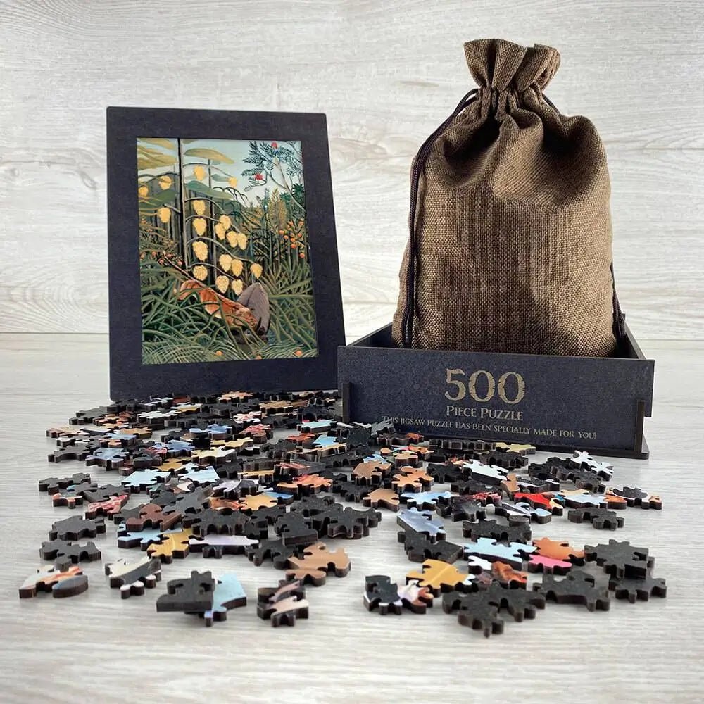 In a Tropical Forest, Struggle between Tiger and Bull Puzzle - PuzzlesPrint